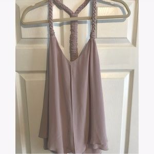 Fourty's dusty pink silk t-back tank - size small